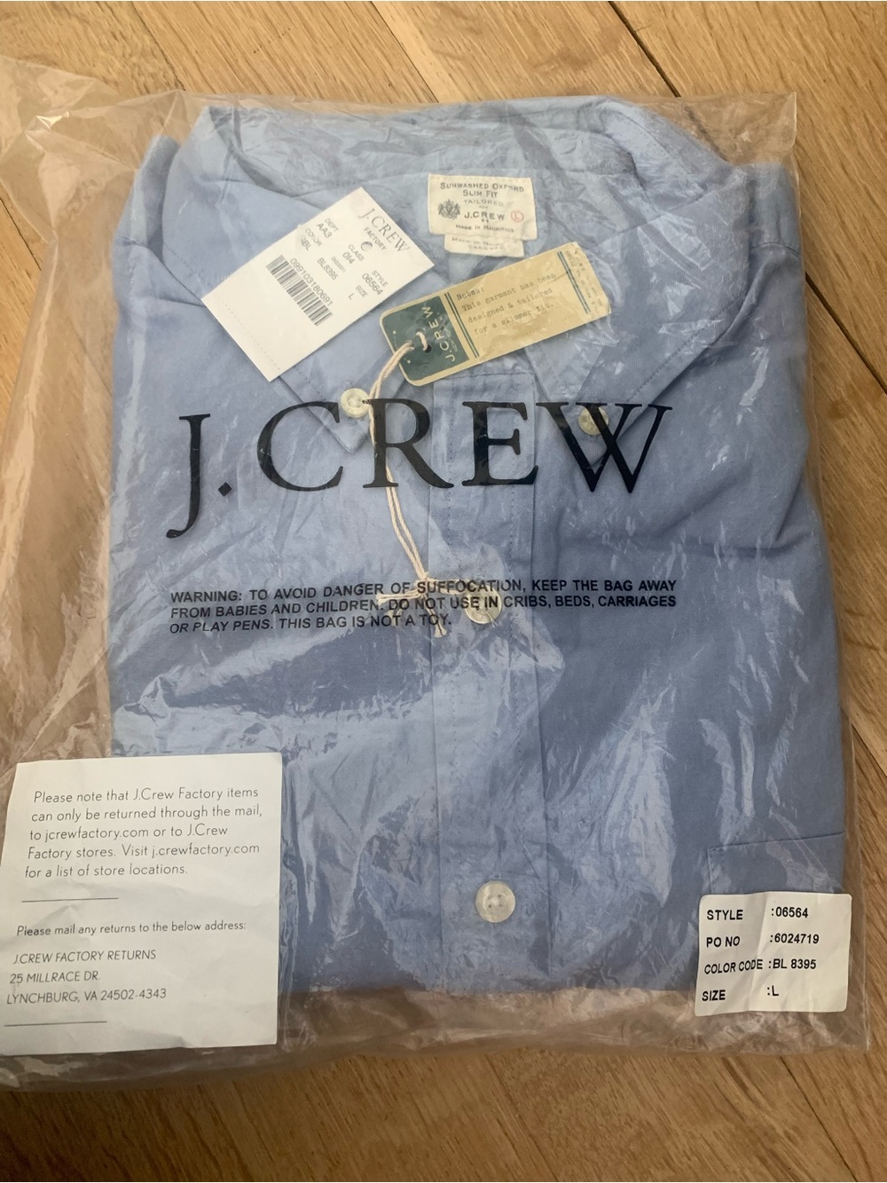 J. Crew Factory Men's Sky Blue Button-Down Shirt